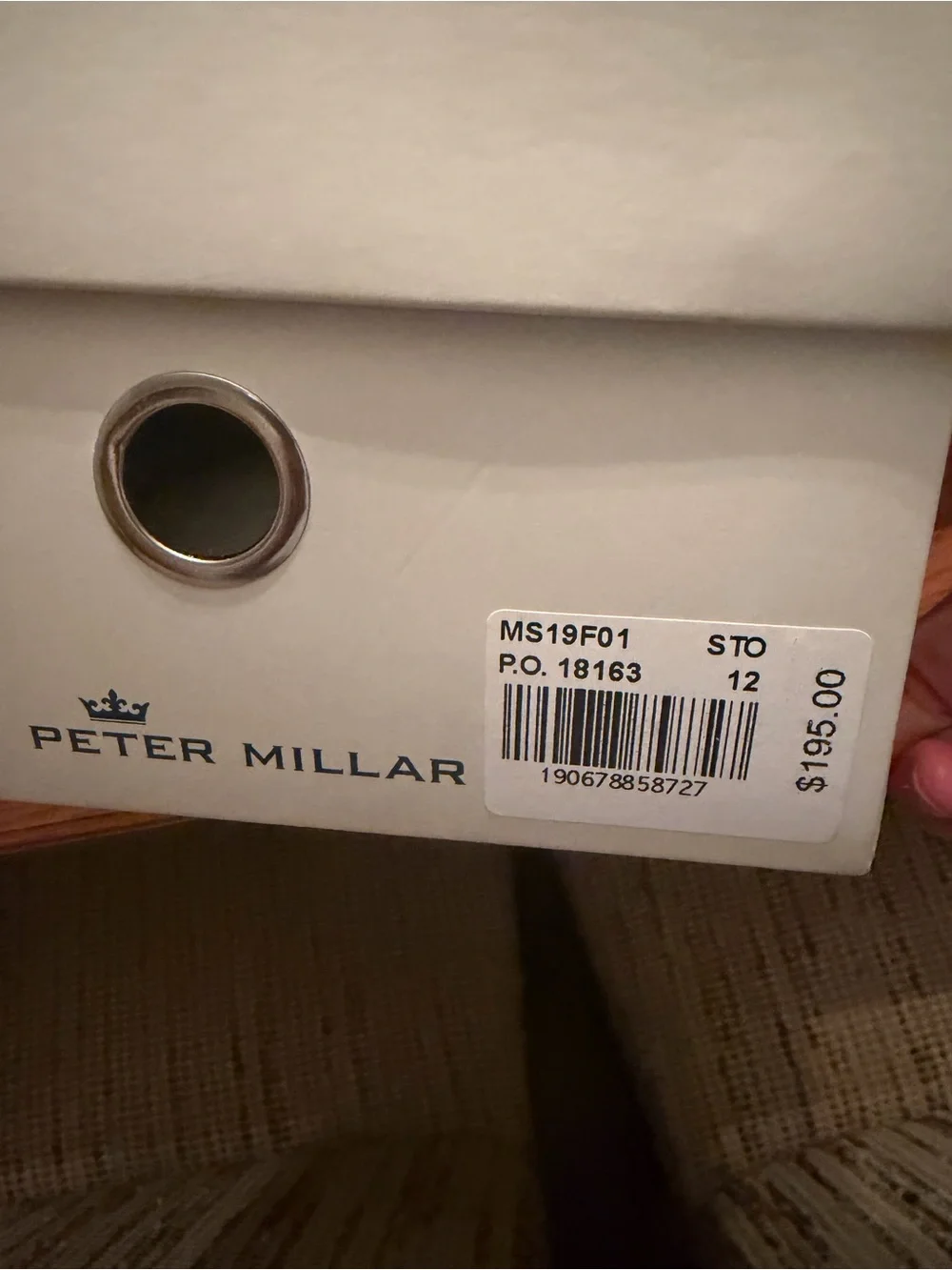 Peter Millar White Box with Navy Logo and Crown